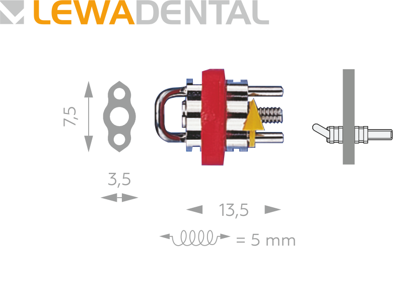 LEWA Medium 1009 SO Секционный винт изогнутый 5 mm. 