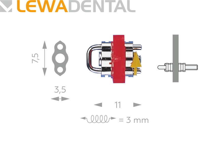LEWA Medium 1009 KG Секционный винт прямой 3 mm. 