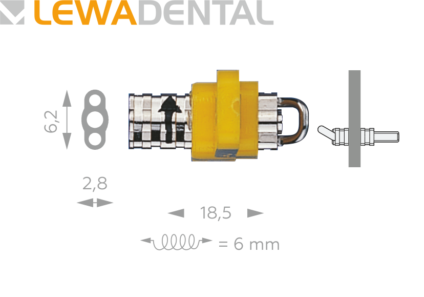 LEWA Micro 3021 ZS Стягивающий винт изогнутый из нержавеющей стали 6 mm. 