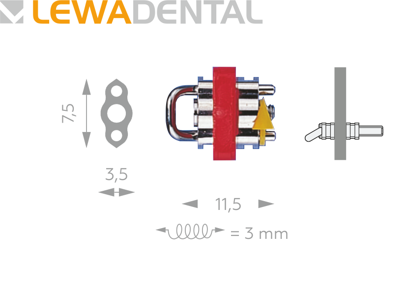 LEWA Medium 1009 KSO Секционный винт изогнутый 3 mm. 