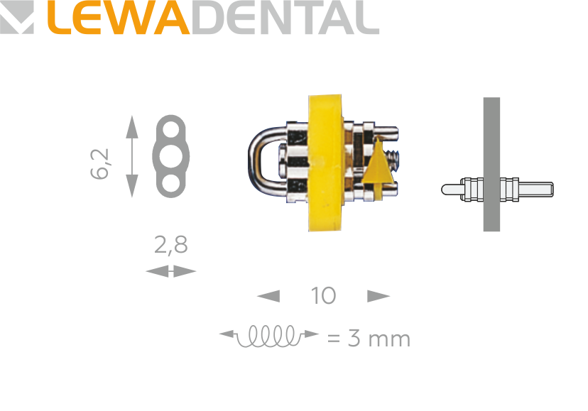 LEWA Micro 3009 KG Секционный винт прямой 3 mm. 