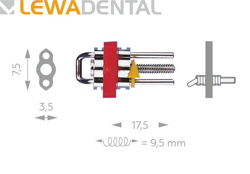 LEWA Medium 1009 LS Секционный винт изогнутый 9,5 mm. 