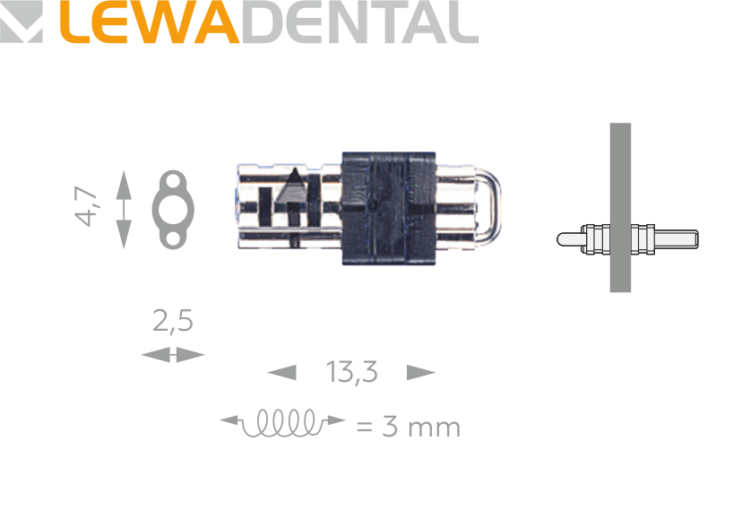LEWA Nano 2040 ZG Стягивающий винт прямой из нержавеющей стали 3 mm. 