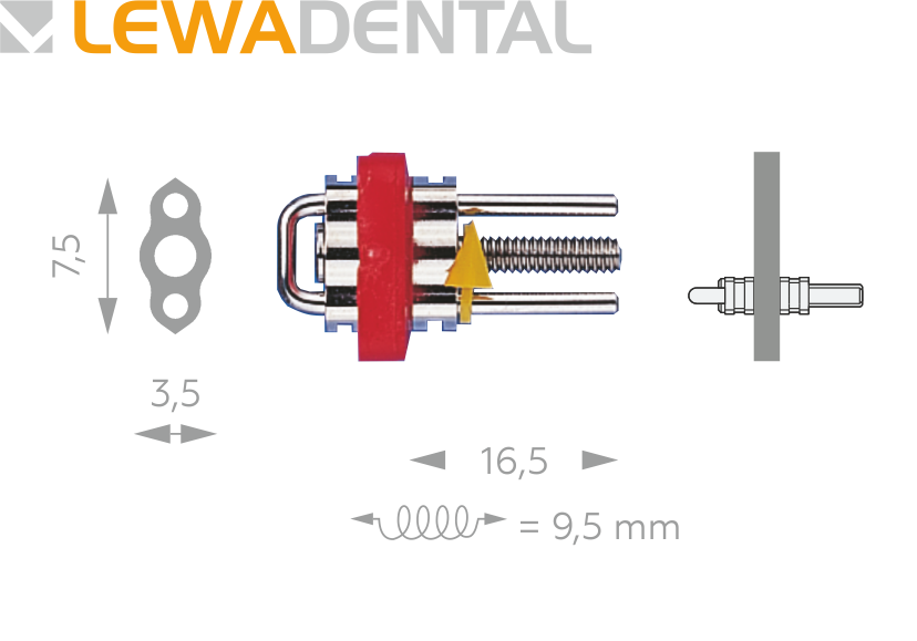 LEWA Medium 1009 LG Секционный винт прямой 9,5 mm. 
